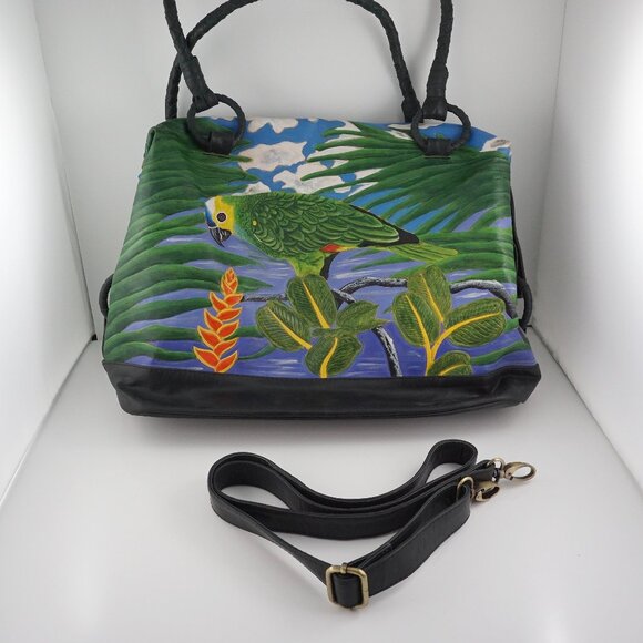 Handmade Amazon Parrot Leather Tote Bag - Picture 2 of 11